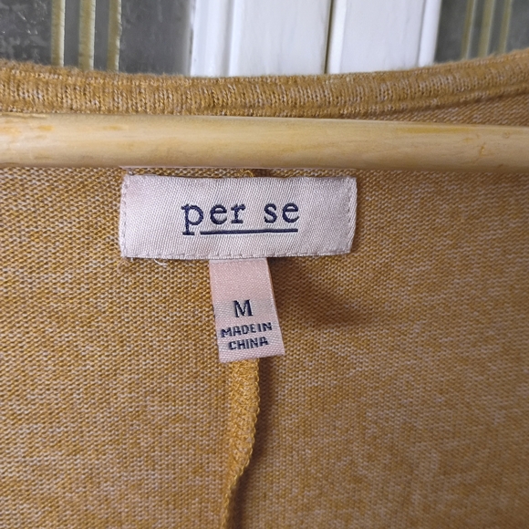 Per Se Mustard Knit Top - Picture 5 of 6
